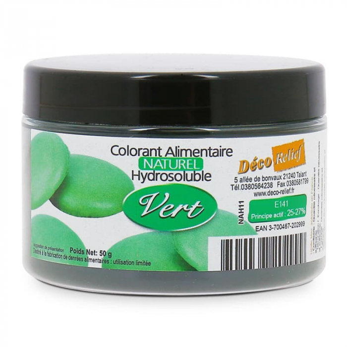 Colorant naturel hydrosoluble vert 50gr